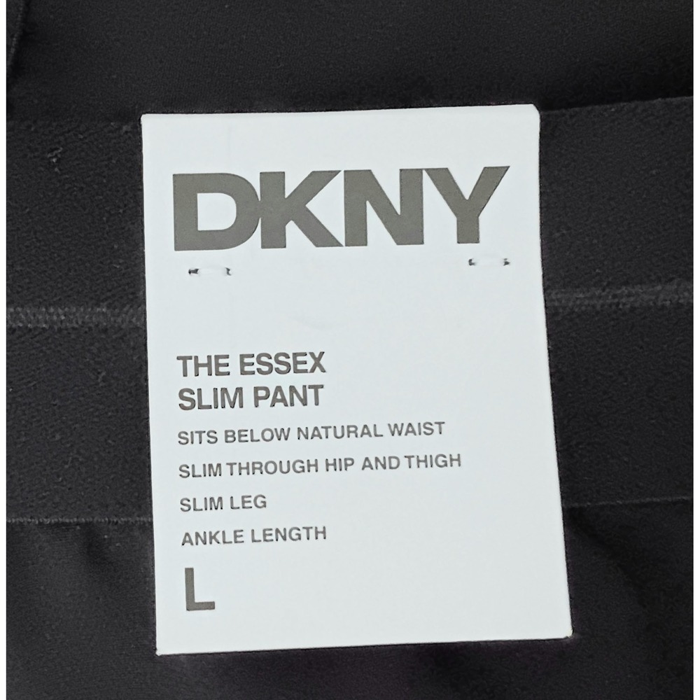 DKNY The Essex Pant Women's Size L Slim Leg Pullon Stretch Waist Ankle Black NEW - Picture 11 of 16